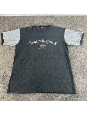 Harley Davidson Motorcycles Baseball Style Tecumseh MI Biker Shirt Size XL
